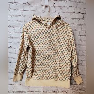 Teddy Fresh Bear Heads AOP Pastel Anorak Beige Hoodie M Streetwear EDM Festival
